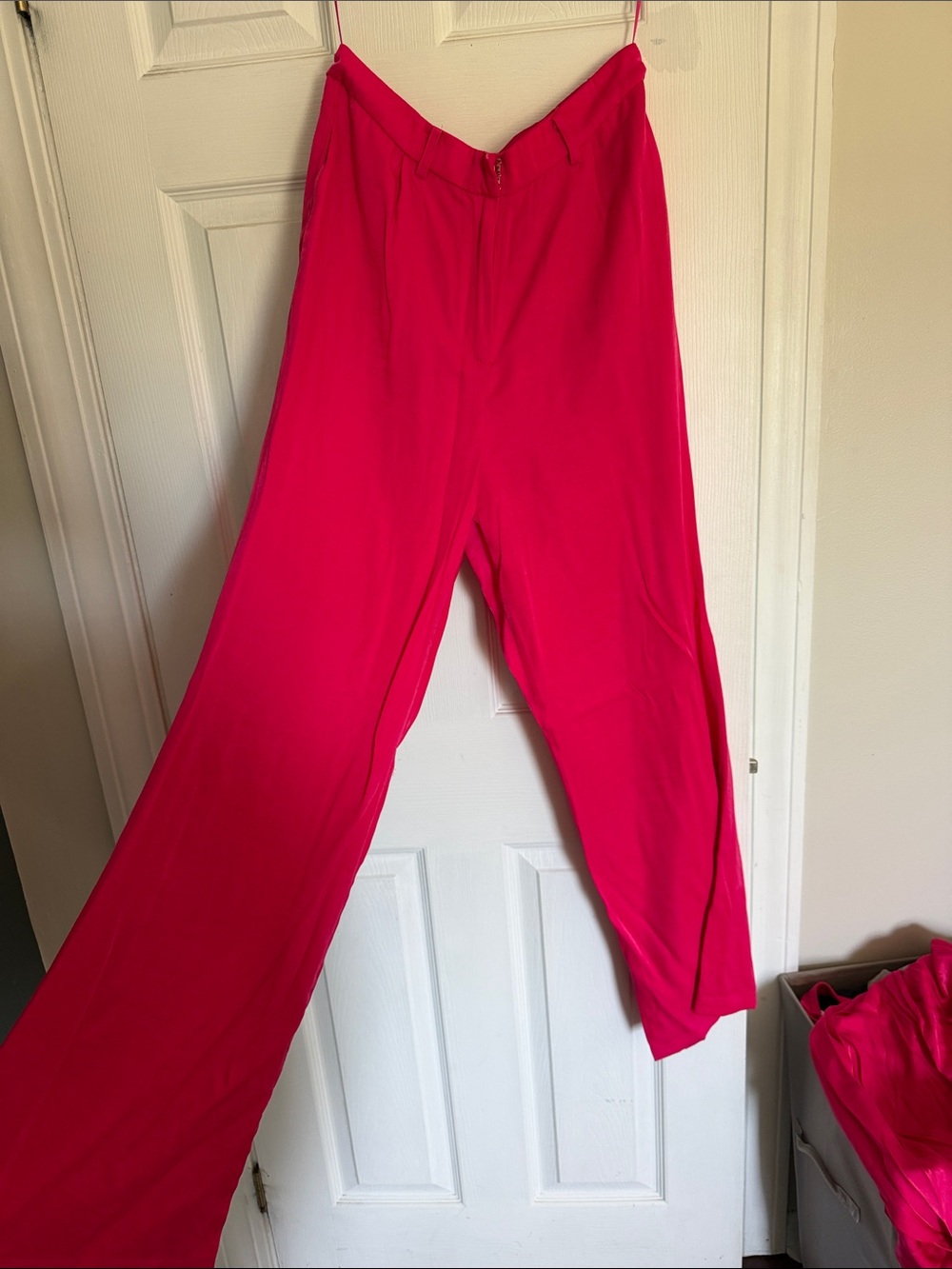 Hot Pink Wide Leg Pant set with halter backless top
